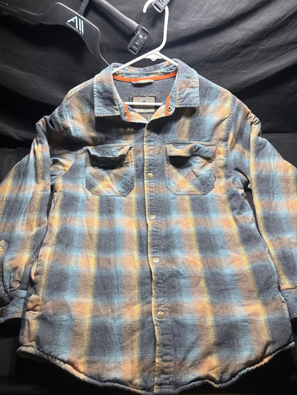 Legendary Whitetails Mens Large Waffle Lined Heavy Flannel Shirt Jacket Plaid
